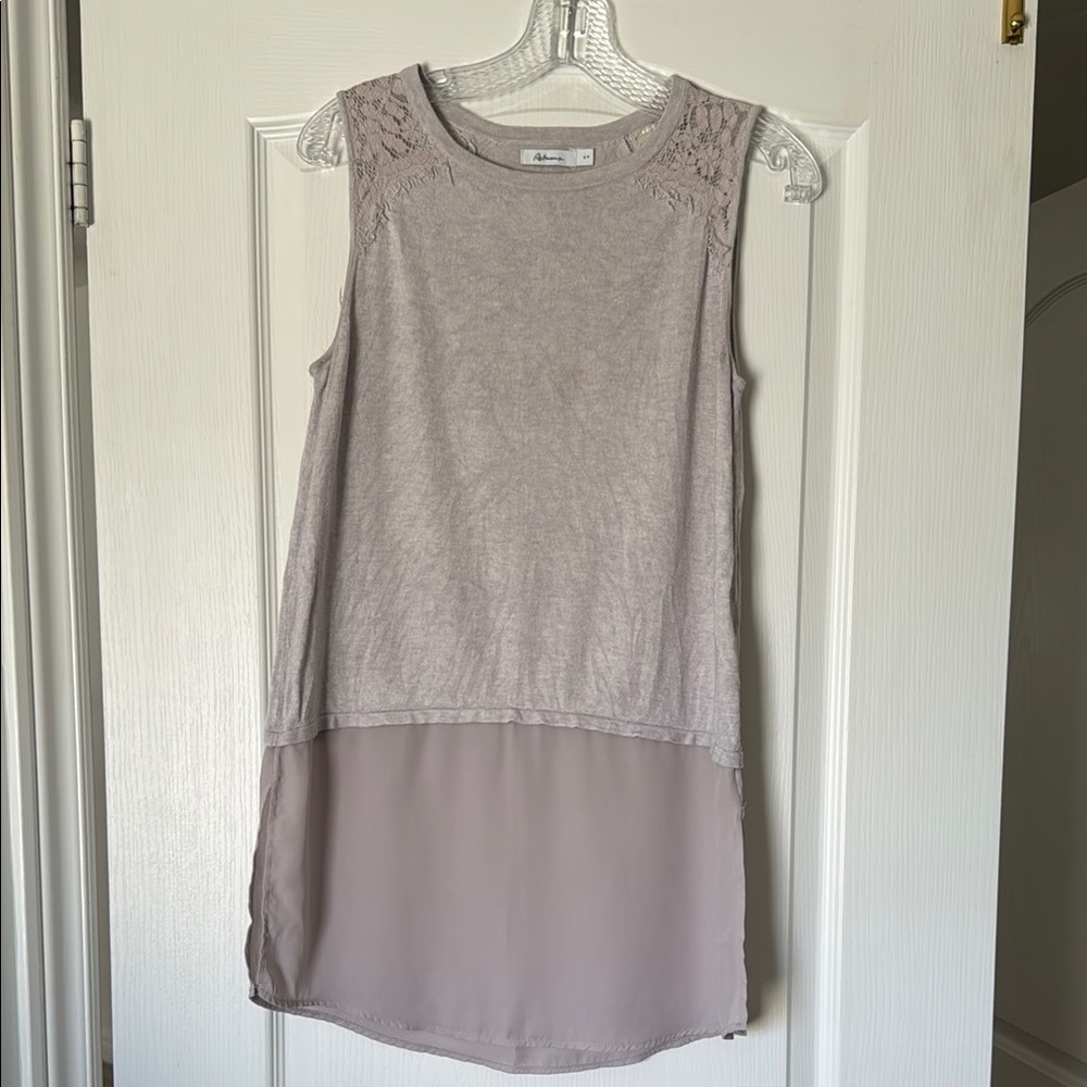 Reitmans Women’s Lace Long Flowy Tunic Tank Lilac Small